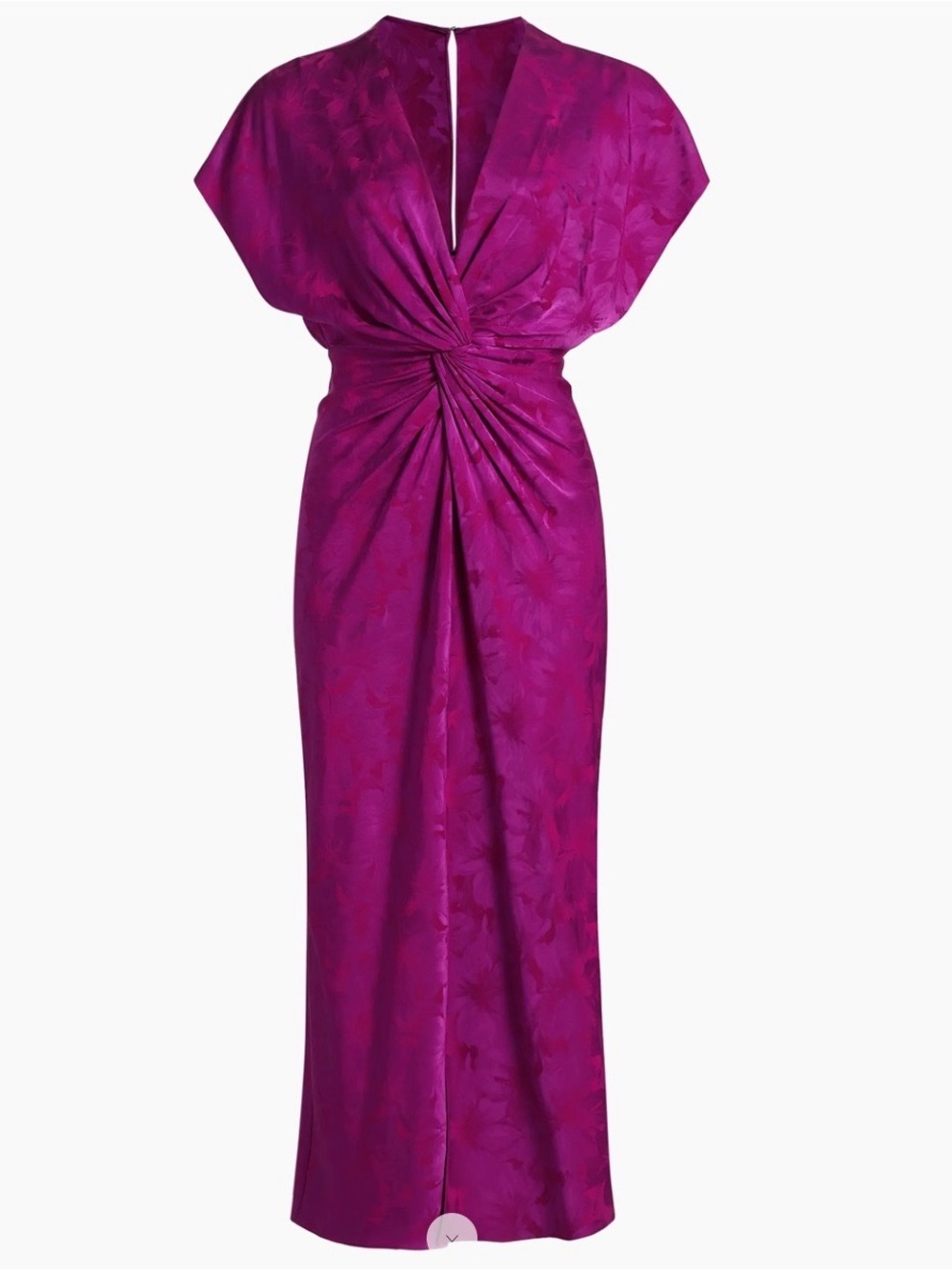 Prabal Gurung Fuchsia Twist-Waist Midi Dress